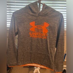 Boys Under Armiur Hoodie - grey/orange